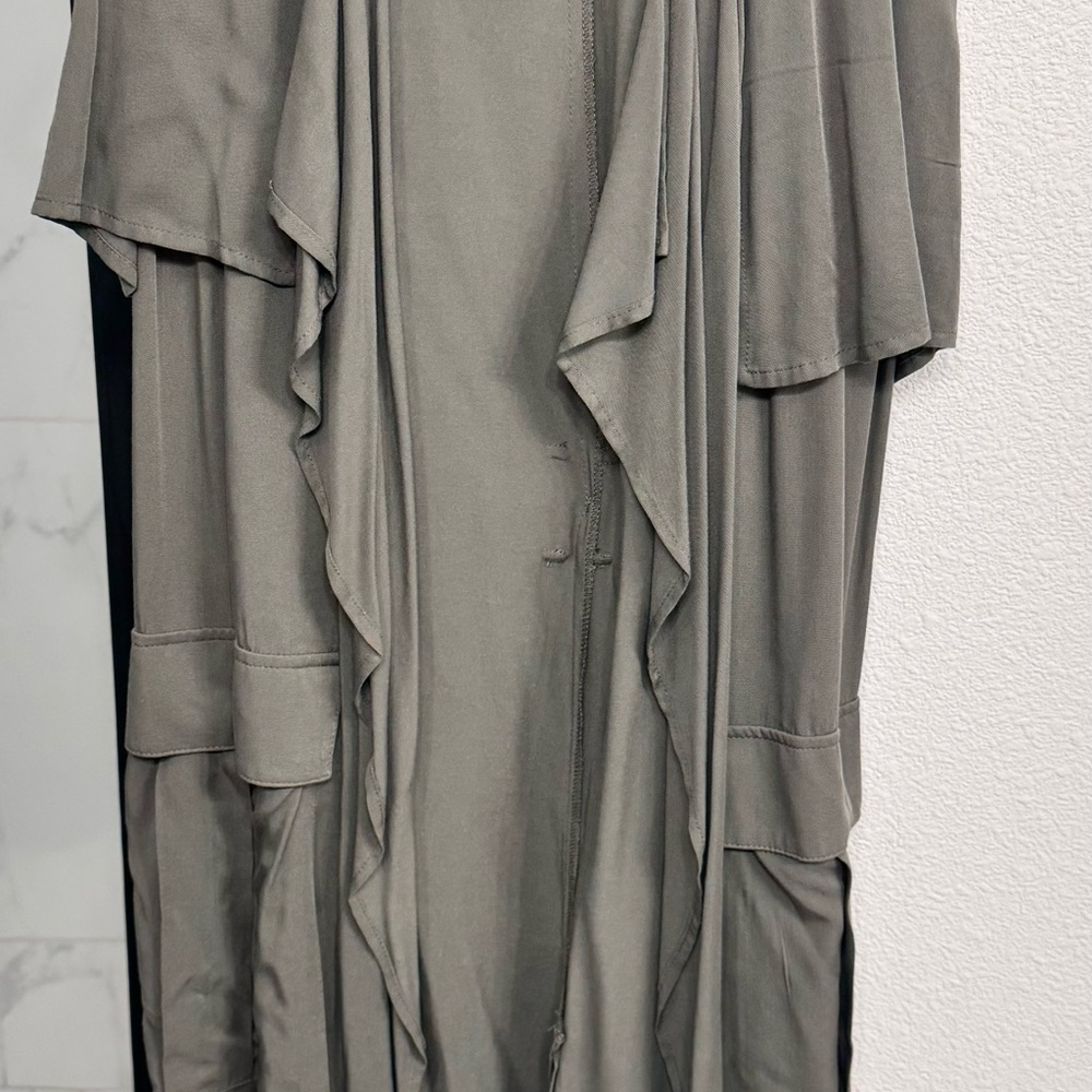 Gray Draped Cardigan